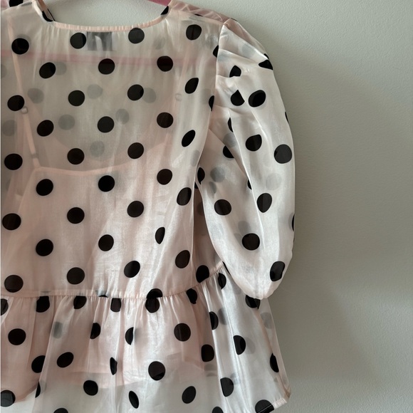 Polka Dot Peplum Top - Picture 3 of 3